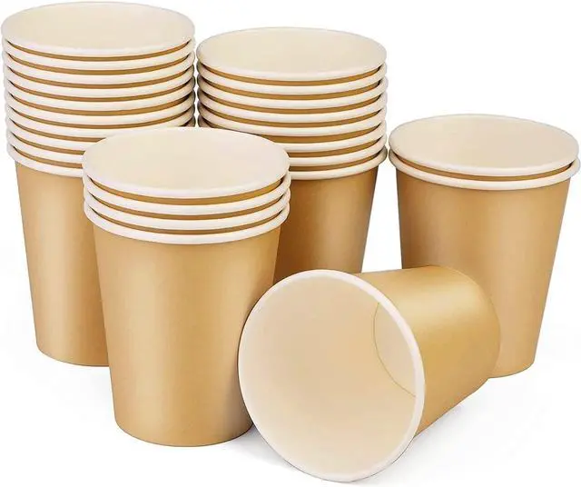 Main image of 25 Pack 8 oz Paper Cups, Khaki Paper Coffee Cups, Beverage Cups