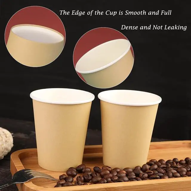 Alt view image 3 of 7 - 25 Pack 8 oz Paper Cups, Khaki Paper Coffee Cups, Beverage Cups