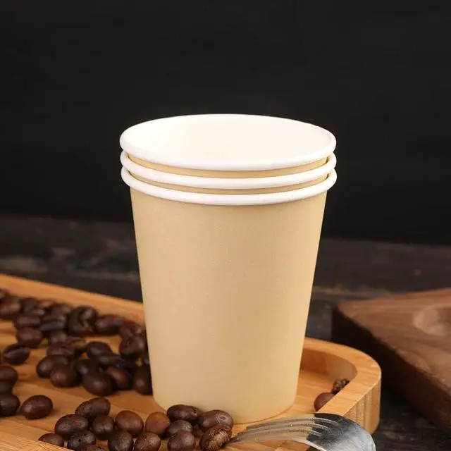 Alt view image 4 of 7 - 25 Pack 8 oz Paper Cups, Khaki Paper Coffee Cups, Beverage Cups