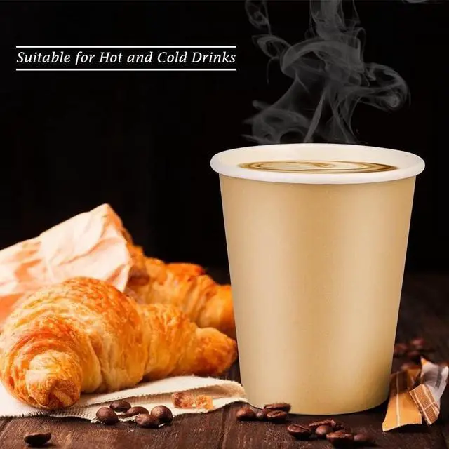 Alt view image 5 of 7 - 25 Pack 8 oz Paper Cups, Khaki Paper Coffee Cups, Beverage Cups
