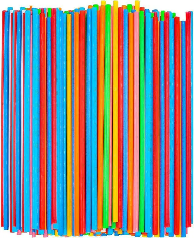 Main image of SONGNASS 100 PCS 10.3Inch Disposable Plastic Drinking Straws, Extra Long Flexible Straws for Tumblers, Iced Coffee, Milk, Juice, Assorted Colors, Home, Party Use