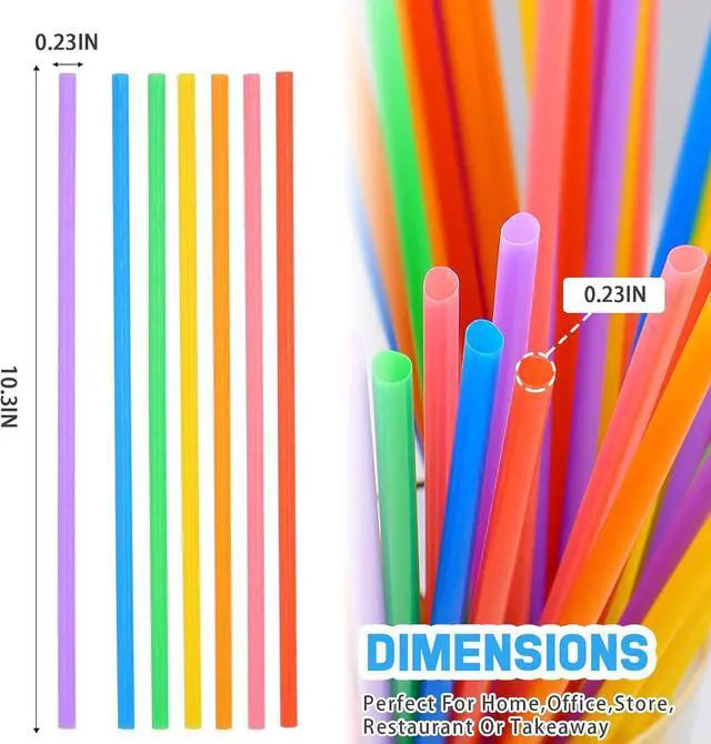 Alt view image 2 of 5 - SONGNASS 100 PCS 10.3Inch Disposable Plastic Drinking Straws, Extra Long Flexible Straws for Tumblers, Iced Coffee, Milk, Juice, Assorted Colors, Home, Party Use