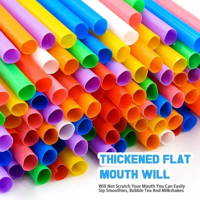 Alt view image 3 of 5 - SONGNASS 100 PCS 10.3Inch Disposable Plastic Drinking Straws, Extra Long Flexible Straws for Tumblers, Iced Coffee, Milk, Juice, Assorted Colors, Home, Party Use
