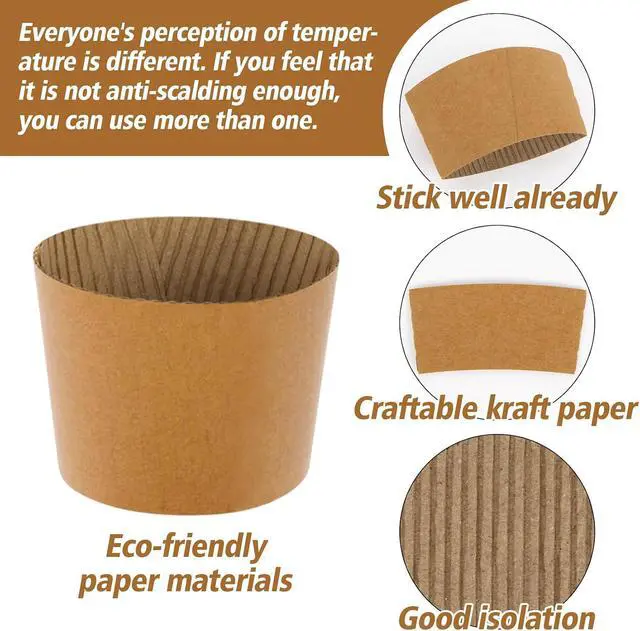 Alt view image 4 of 7 - MAQIHAN 50PCS Coffee Cup Sleeves - Coffee Sleeve Disposable for Hot Drinks