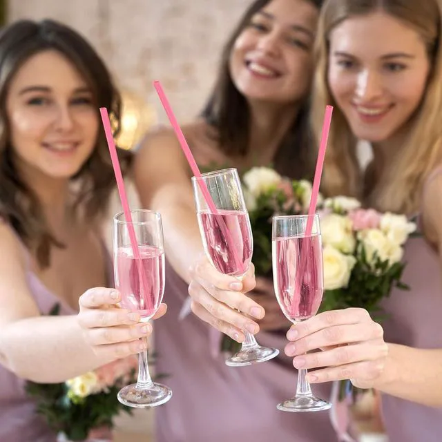 Alt view image 4 of 7 - Hooqict 50pcs Pink Heart Shaped Straws Cute Plastic Drinking Heart Straws Disposable for Valentines Day, Galentines Day Decorations, Wedding, Bachelorette, Birthday, Bridal Shower, Pink Party Supplies