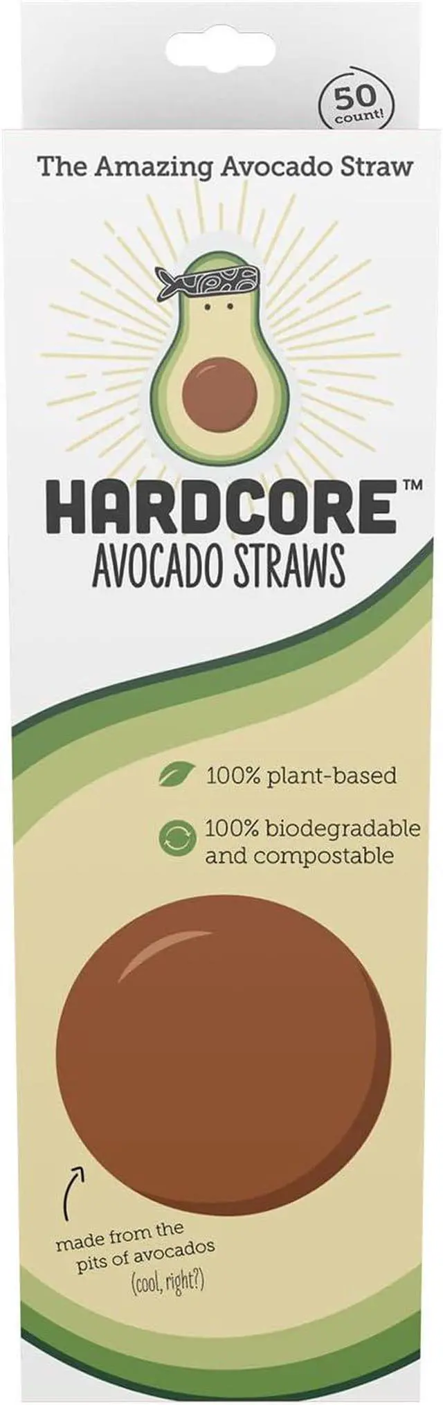Alt view image 6 of 6 - Eco Friendly Straws - 100% Biodegradable & Compostable, Made From Avocado Pits - 50 Count
