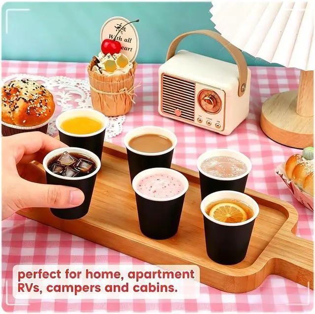 Alt view image 5 of 7 - Mnuizu 50 Pack 3 oz Paper Cups, Disposable Bathroom Cups, Mouthwash Cups, Small Paper Cups Ideal for Bathroom, Party, Picnic etc. (Black)