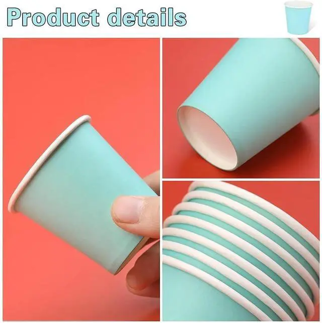 Alt view image 3 of 6 - 3 oz Bathroom Cups, 50 Pack Small Paper Cups Bathroom Cups Blue