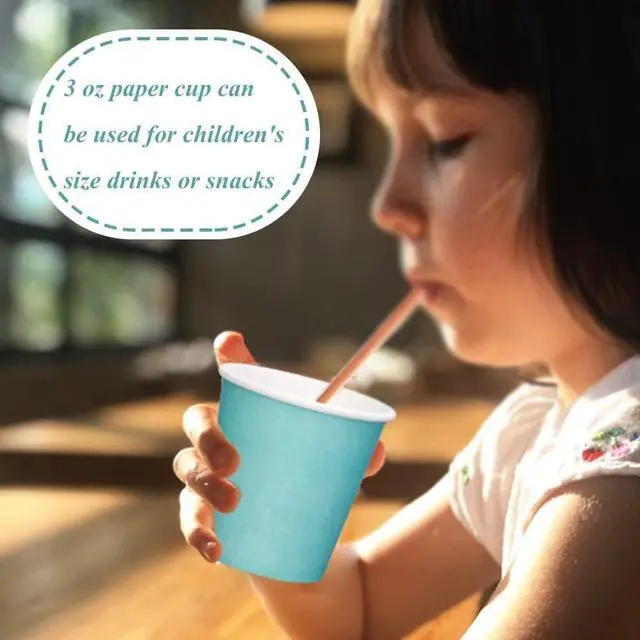 Alt view image 5 of 6 - 3 oz Bathroom Cups, 50 Pack Small Paper Cups Bathroom Cups Blue