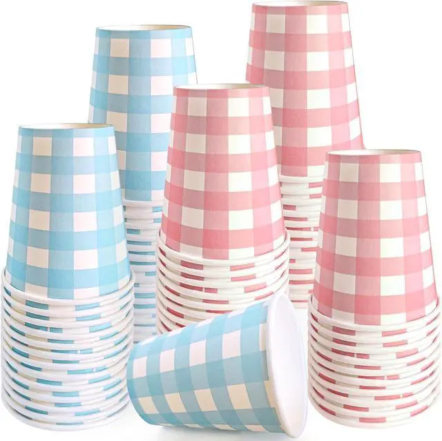 Main image of Light Blue and Pink Paper Cups Disposable 9 Oz