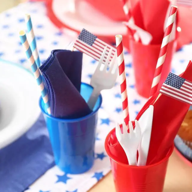Alt view image 7 of 7 - PakTalk 100 Pack Striped Paper Straws