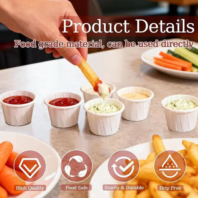 Alt view image 3 of 7 - GGOLDMER 300 Pack 0.5 oz Disposable Paper Souffle Medicine Cups, 1/2 Ounce Small Paper Portion Cups for Pills, Tasting Sample, Food Services, Dessert, Condiments, Sauce