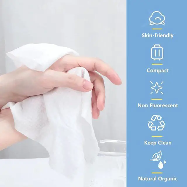 Alt view image 5 of 7 - icepac 120 Pcs Compressed Towels, Camping, Disposable Face Compressed Towels, Magic Towel, Compressed Towel for Travel, Camping,Hiking (8x9in) (White 120)