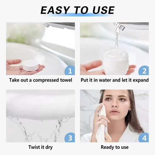 Alt view image 6 of 7 - icepac 120 Pcs Compressed Towels, Camping, Disposable Face Compressed Towels, Magic Towel, Compressed Towel for Travel, Camping,Hiking (8x9in) (White 120)