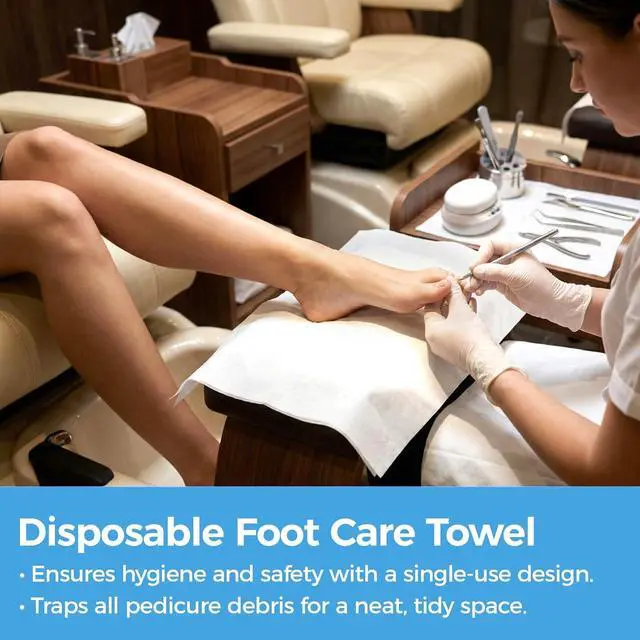 Alt view image 5 of 7 - 50 Nail Care Towels for Manicure and Pedicure, Toallas Para Pedicura Spa, Nail and Foot Mat for Collecting Filing Dust, Disposable, Lint-Free, Nail Supplies for Nail Techs, 10.6"X11.8"