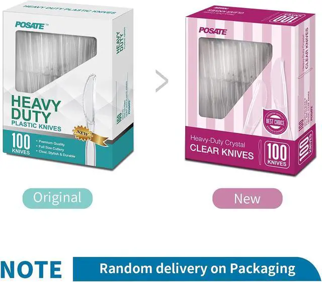 Alt view image 7 of 7 - POSATE Clear Knives, Heavy-Duty Crystal (100 Knives)