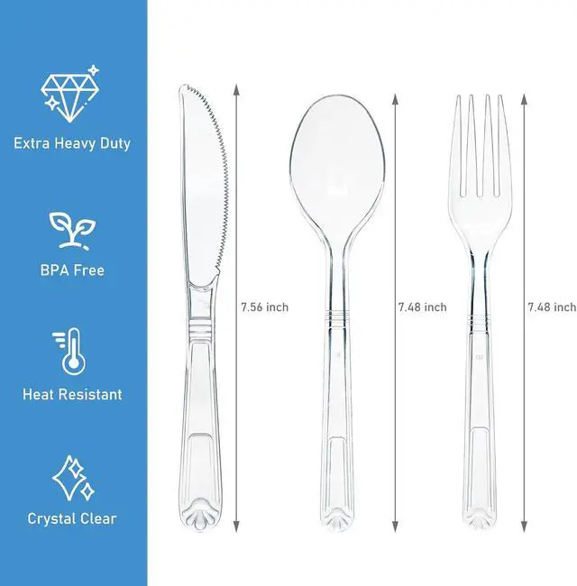 Alt view image 3 of 6 - EcoDispose 72 Count Plastic Cutlery Set, 24 Knives, 24 Forks & 24 Spoons