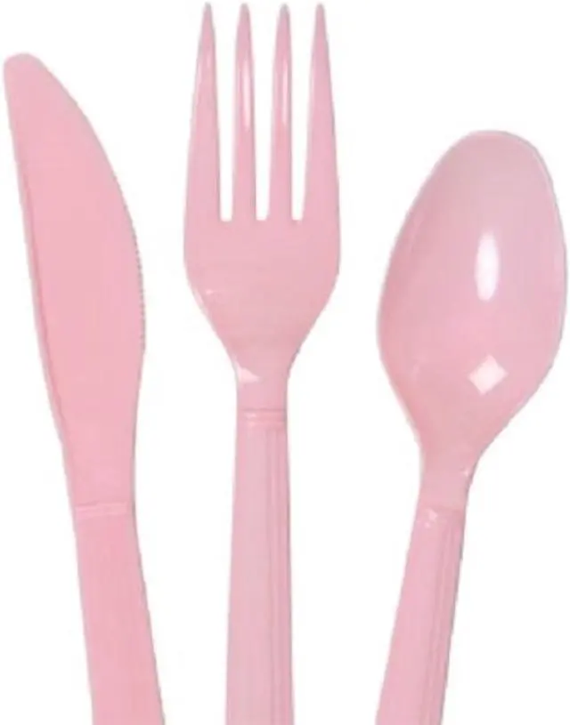 Main image of Party! 16 Forks, 16 Spoons & 16 Knives, Pink