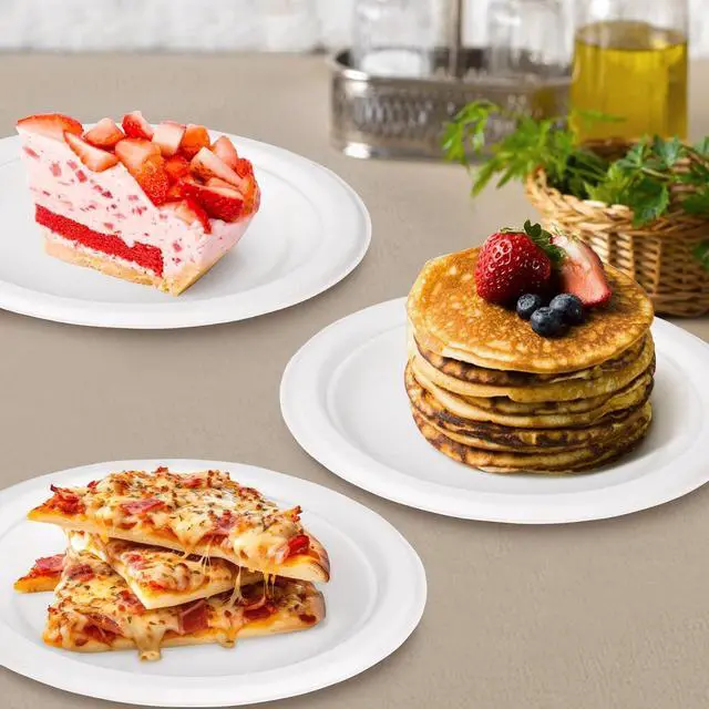 Alt view image 2 of 7 - 6 Inch Small Dessert Plates, 125 Pack Disposable White Plates