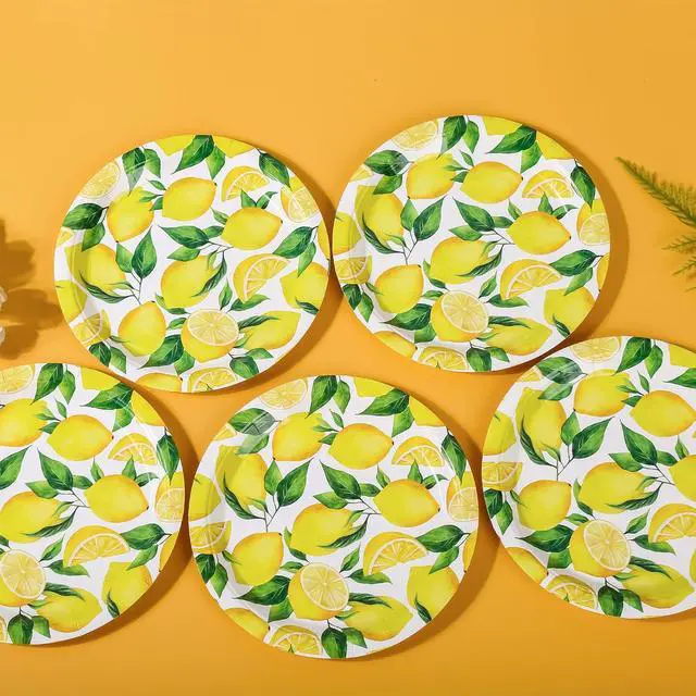 Alt view image 4 of 7 - Lemon Party Plates Summer Fruit Disposable Paper Plates 7"