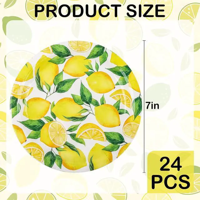 Alt view image 2 of 7 - Lemon Party Plates Summer Fruit Disposable Paper Plates 7"