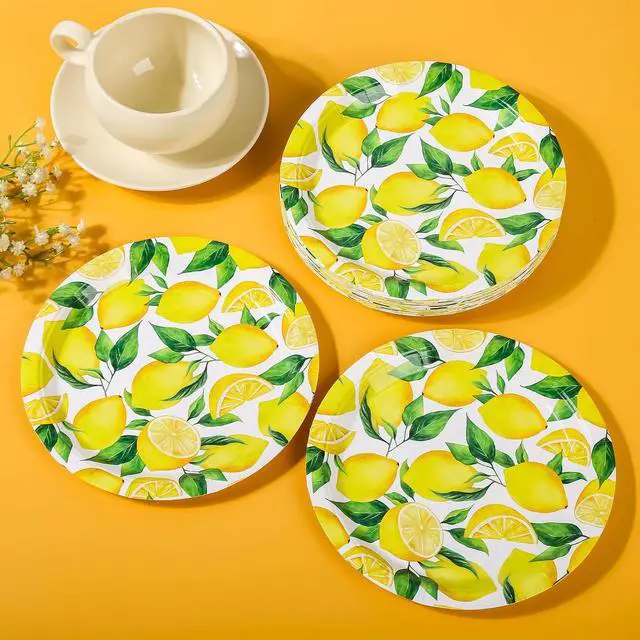 Alt view image 3 of 7 - Lemon Party Plates Summer Fruit Disposable Paper Plates 7"