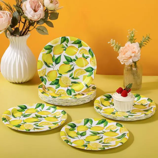 Alt view image 7 of 7 - Lemon Party Plates Summer Fruit Disposable Paper Plates 7"