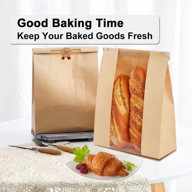 Alt view image 4 of 7 - 50 Pack thicker Large Sourdough Bread bags for Homemade Breads(13.7x8.26x3.54in).with Window bags & 75pcs label,for Packaging and Storage of Baked Goods