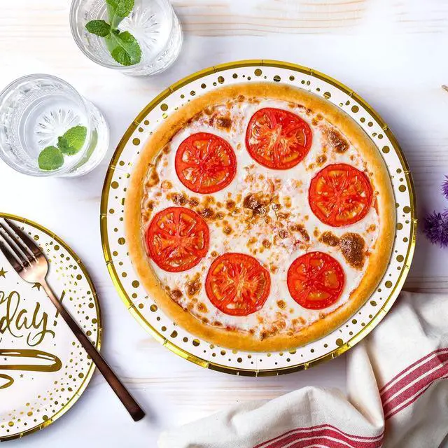 Alt view image 5 of 7 - 50PCS Happy Birthday Paper Plates with Gold Trim 7inch, Disposable White Gold Dessert Paper Plates Dinner Plates Cake Plate Party Supplies for Birthday Party Decorations
