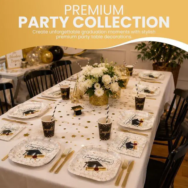 Alt view image 5 of 7 - Iconikal 100-Piece Graduation Party Pack 40 Plates & 60 Napkins