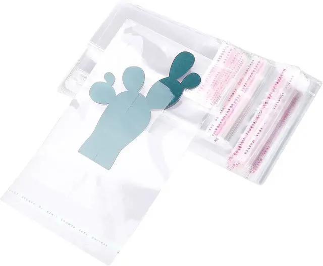 Alt view image 4 of 6 - Geyoga 240 Pcs 4 Size Clear Plastic Cello Bag Resealable Self to Adhesive Cellophane Bag for Candy Cookies Decorative Wrapper