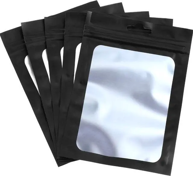 Main image of Boao 100 Pcs Resealable Foil Food Storage Bags,4 x 6 Inch,Black