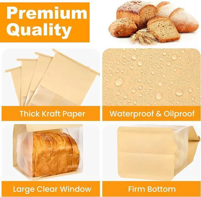 Alt view image 3 of 7 - Ocmoiy Bread Bags for Homemade Breads, 6.3 x 5.1 x 10.3 Inches, 50 Pack