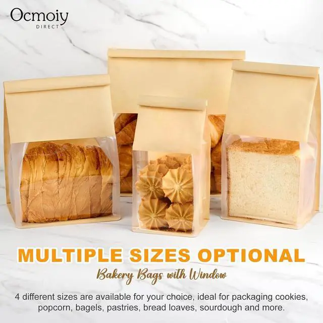 Alt view image 7 of 7 - Ocmoiy Bread Bags for Homemade Breads, 6.3 x 5.1 x 10.3 Inches, 50 Pack