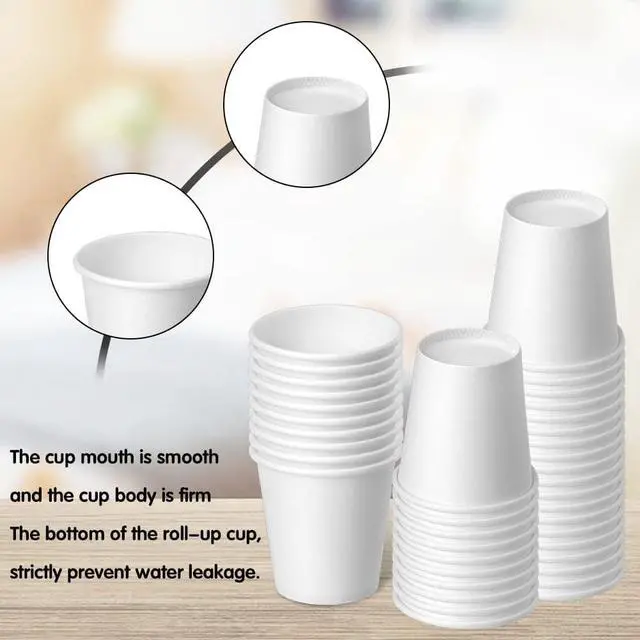 Alt view image 3 of 7 - 3 oz 100 Pack Disposable Paper Cups, Bathroom Mouthwash Cups