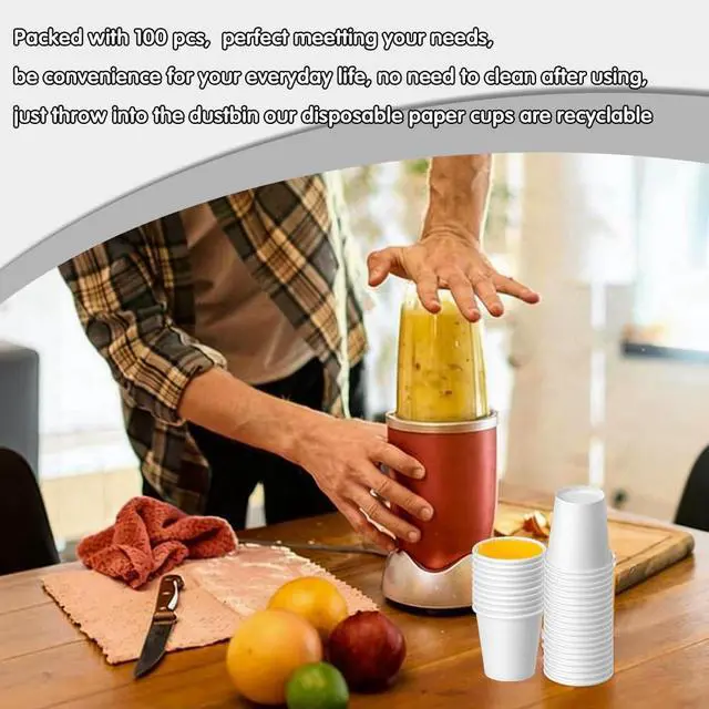 Alt view image 5 of 7 - 3 oz 100 Pack Disposable Paper Cups, Bathroom Mouthwash Cups