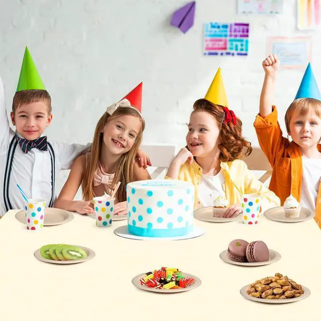 Alt view image 5 of 6 - Paper Plates 6 inch, 50 Pack Small Disposable Plates, Brown