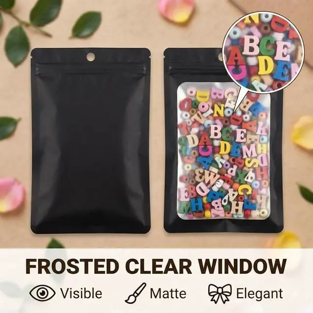 Alt view image 4 of 7 - 100 Pcs Black Zipper Bags for Food Storage and Small Business(2.4x3.9 inch)
