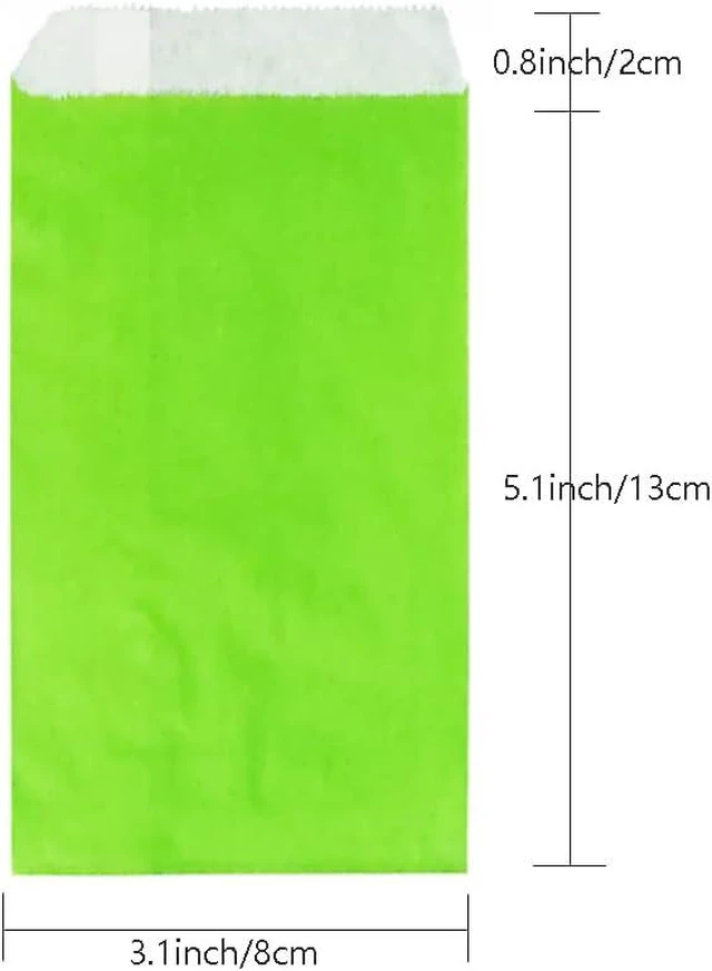 Alt view image 2 of 6 - Green Paper Treat Bag 3.15 x 5.12 inch Small Flat Wax Greaseproof Bakery Glassine Cookie Paper Bags for Candy Chocolate Pastries Snacks (100Pcs Green)