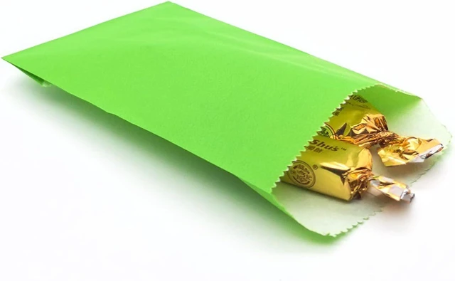Alt view image 5 of 6 - Green Paper Treat Bag 3.15 x 5.12 inch Small Flat Wax Greaseproof Bakery Glassine Cookie Paper Bags for Candy Chocolate Pastries Snacks (100Pcs Green)