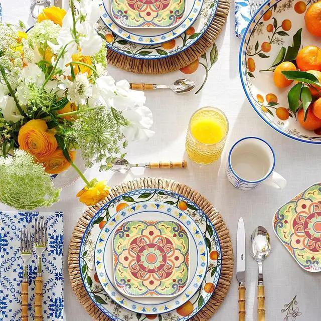 Alt view image 6 of 7 - 30 Pack Small Paper Plates 5 Inch, Retro Mini Square Paper Plates, Vintage Floral Microwave Safe Heavy Duty Small Disposable Plates for Dessert Snacks Cake Appetizer Party Supplies (Style 5)