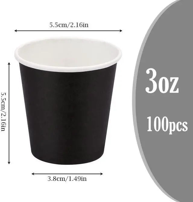 Alt view image 2 of 7 - 100 Pack 3 oz Bathroom Cups, Black Mouthwash Cups, Small Paper Cups
