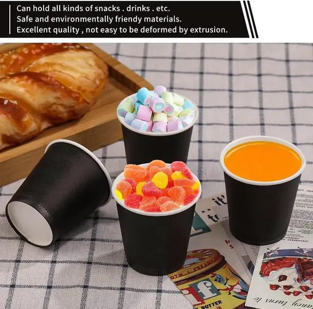 Alt view image 4 of 7 - 100 Pack 3 oz Bathroom Cups, Black Mouthwash Cups, Small Paper Cups