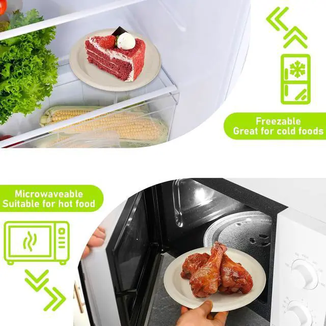 Alt view image 5 of 7 - Small Disposable Plates 6 inch,50 Pack Compostable Dessert Plates