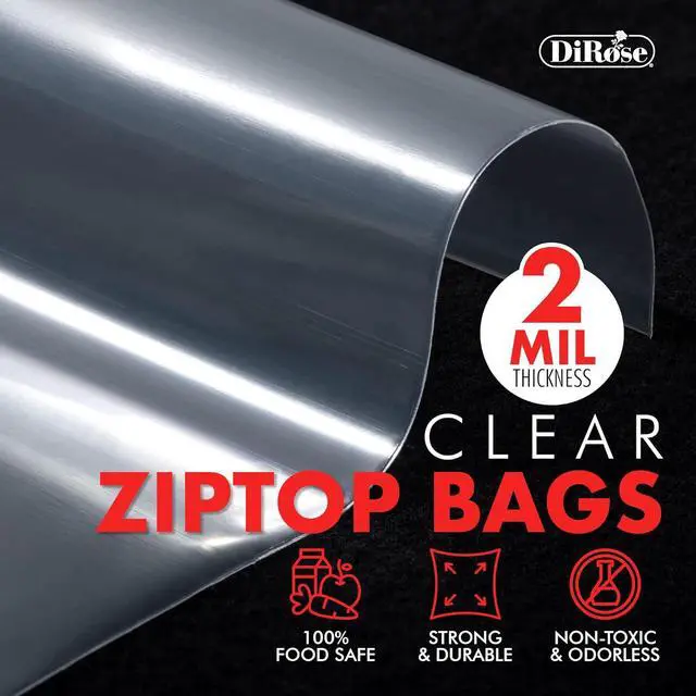 Alt view image 3 of 7 - Dirose 4" x 5" Clear Reclosable Poly Bags Pack of 100, 2 Mil Thickness Resealable Plastic Zip Bags for Snacks, Hardware, Arts & Crafts, and Storage