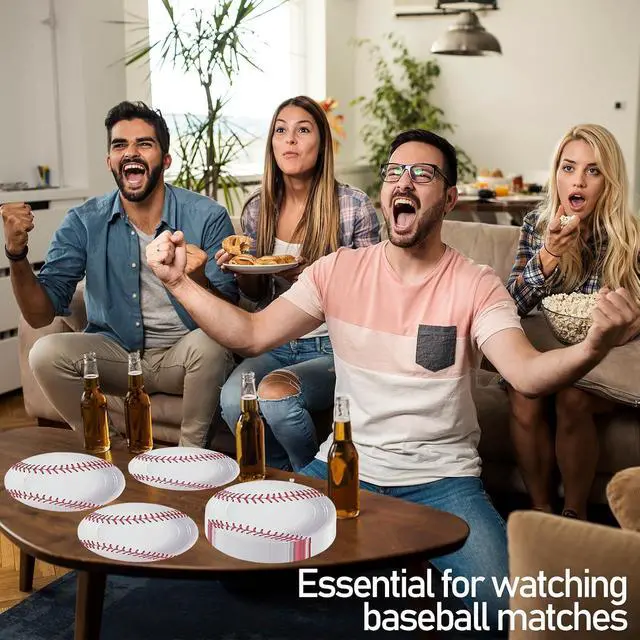 Alt view image 2 of 6 - Baseball Party Paper Plates 7Inch Dessert Plates