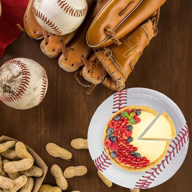 Alt view image 4 of 6 - Baseball Party Paper Plates 7Inch Dessert Plates