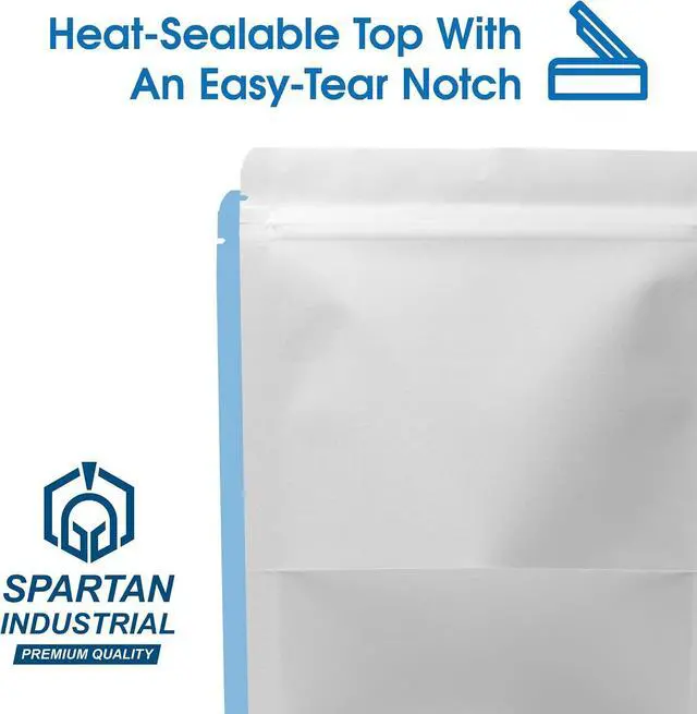 Alt view image 5 of 7 - 4" X 6" White Resealable Stand-Up Pouches - Pack of 100 Small
