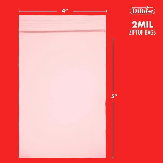 Alt view image 2 of 7 - Dirose 4" x 5" Clear Reclosable Poly Bags Pack of 100, 2 Mil Thickness Resealable Plastic Zip Bags for Snacks, Hardware, Arts & Crafts, and Storage