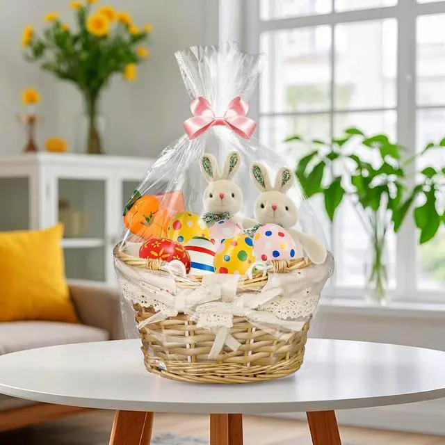 Alt view image 5 of 7 - Clear Basket Bags 50Pack 14"x20" Large Clear Cellophane Bags Cello Bags